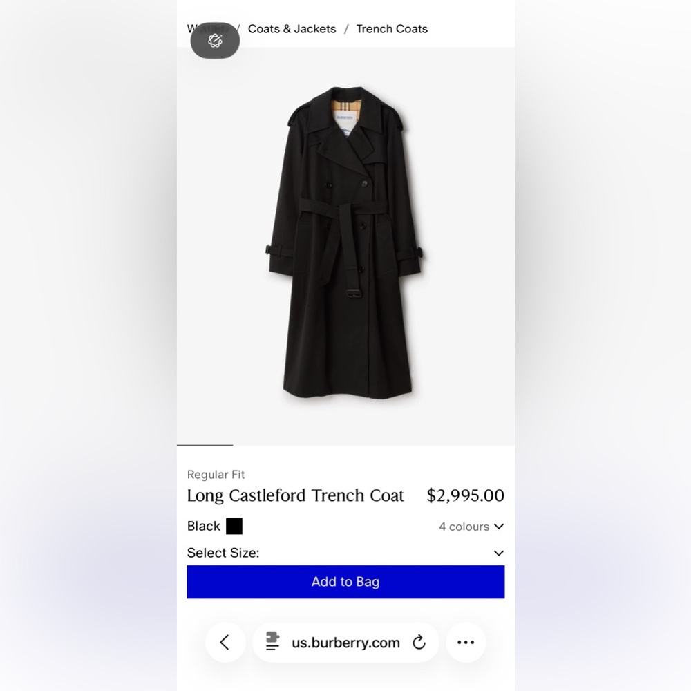 BURBERRY BLACK TRENCH JACK! NEVER WORN! L-XXL‎ - Picture 3 of 16